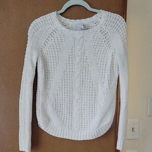 Tahari Kids White Cable Knit Sweater